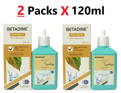 2X Betadine Skin Cleanser 7.5% Povidone Iodine Liquid Soap Wash 120ml
