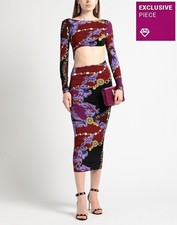 Rrp€471 Versace Jeans Couture Bodycon Dress IT40 US4 UK8 S Chain Print Cut Out L