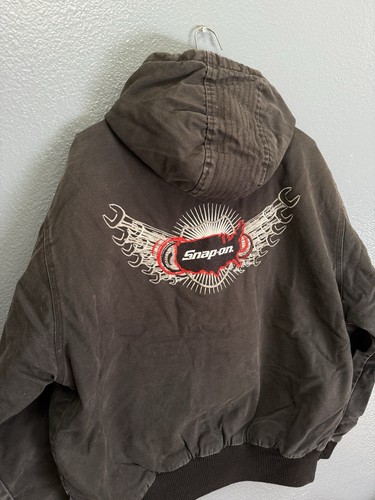Vintage Y2K Snap On Tool Black Canvas Cotton Men’s Jacket Size XL Embroidered