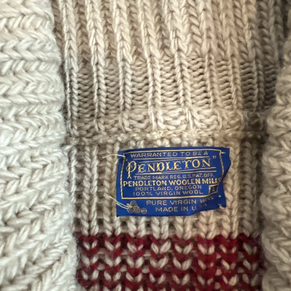 Pendleton Big Lebowski The Dude Sweater Large VTG Wool 70s Cowichan Cardigan *** - Image 2 of 4