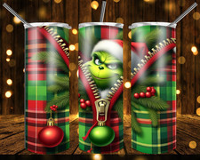 Grinch Christmas Skinny Tumbler - Pick your Fav -20oz Sublimation Tumbler