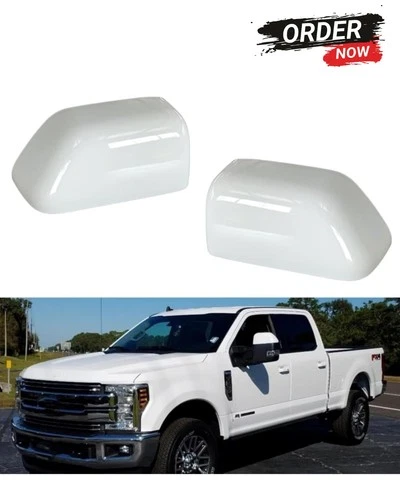 Oxford White Mirror Cover Caps for 2008-2024 Ford F250 F350 F450, Super Duty Tow