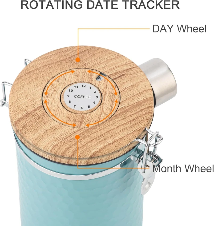 Recipiente hermético de armazenamento de grãos de café cozinha aço inoxidável  - Imagem 3 de 4