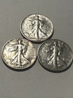 BEAUTIFUL 1944 P-D-S SET EF to A/U WALKING LIBERTY HALF DOLLARS   N412