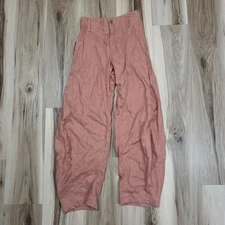 Ruti Women’s Linen Trouser Pants Womens 2 Rose Elastic Waist