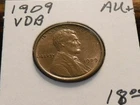 1909 VDB Lincoln Cent ~ Lightly circulated, AU+ condition~Some red still visible