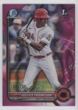 2022 Bowman Chrome Prospects Fuchsia Lava Refractor 160/199 Justice Thompson s3g