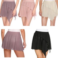 Womens Dancewear Training Dress Lyrical Skirts Hem Skirt Gymnastics Ballet Wrap