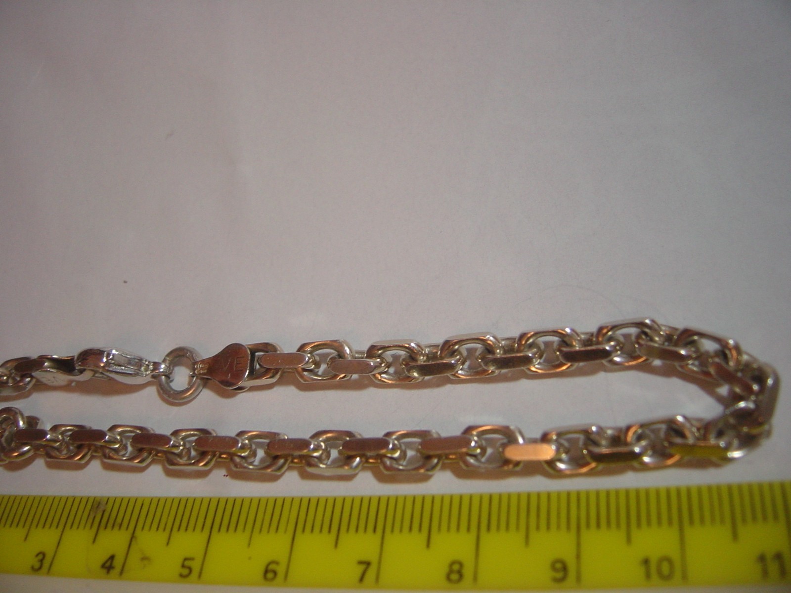 SUPERB SOLID THICK STERLING SILVER SQUAREISH LINK… - image 4