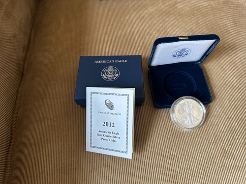 2012-W 1 oz Proof Silver American Eagle Coin - with Box and Certificate