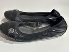 Coach Chelsea Chelsey Black Leather Ballet Flat Strap Logo 10B Comfort — photo 5