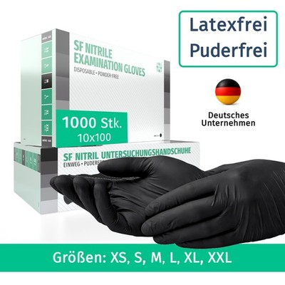 SF Nitrilhandschuhe Schwarz 1000 Stück (10x100) Puderfrei Medizinisch XS XXL