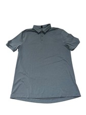 Lululemon Evolution Polo Golf Shirt Men's LARGE Blue Performance Short Sleeve