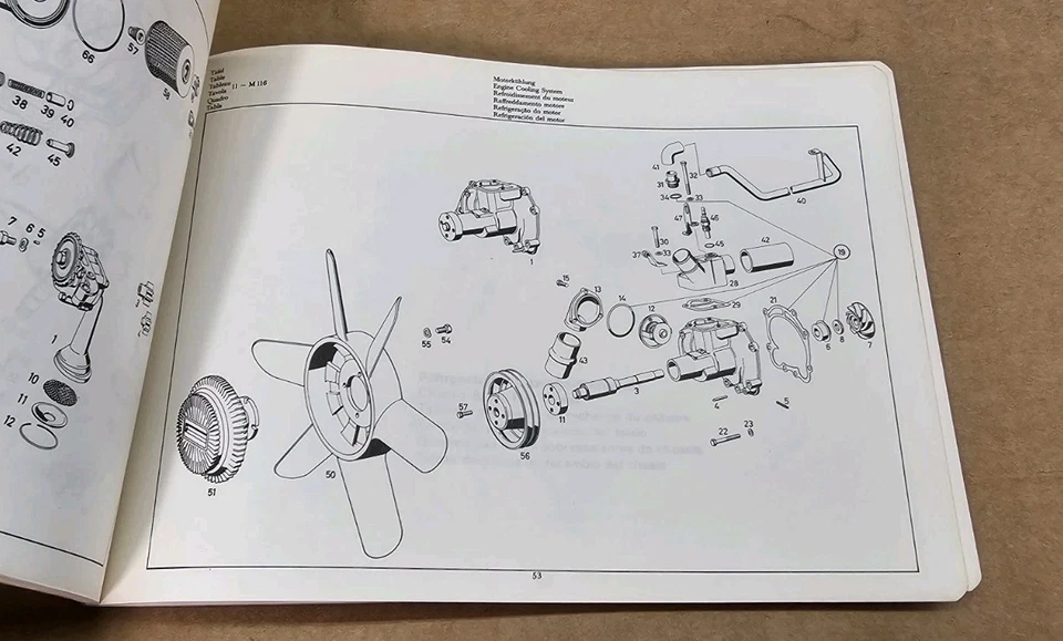 1971 Mercedes Benz W113 350SL Illustrated Parts Catalog A 12182 Pagoda - Image 2 of 3