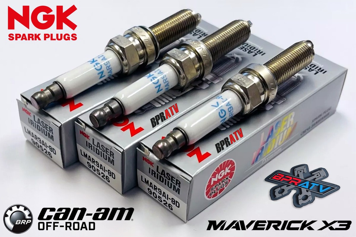 はちまき　3 Set Of 3 NGK Iridium Spark Plugs LMAR9AI-8D Can Am Maverick X3 X-3