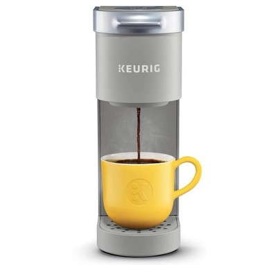 Keurig K-Mini Single Serve Pod Coffee Maker Gray Travel Mug Friendly 4.5'' Wide