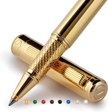 Luxury Gold Rollerball Pen Smooth Writing Metal Gift Box Executive Office