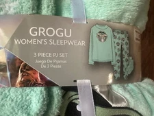 Holiday Time Plush Embroidered PJ Set with Socks, StarWars”GROGU” 2X