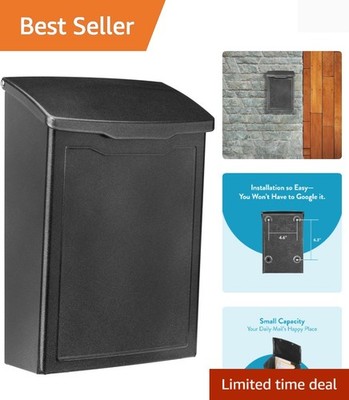 Weatherproof Pewter Marina Wall Mount Mailbox - Compact & Contemporary Design