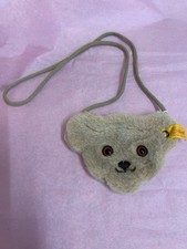 Vintage Steiff Plush Teddy Head Child's Purse w/Shoulder Strap