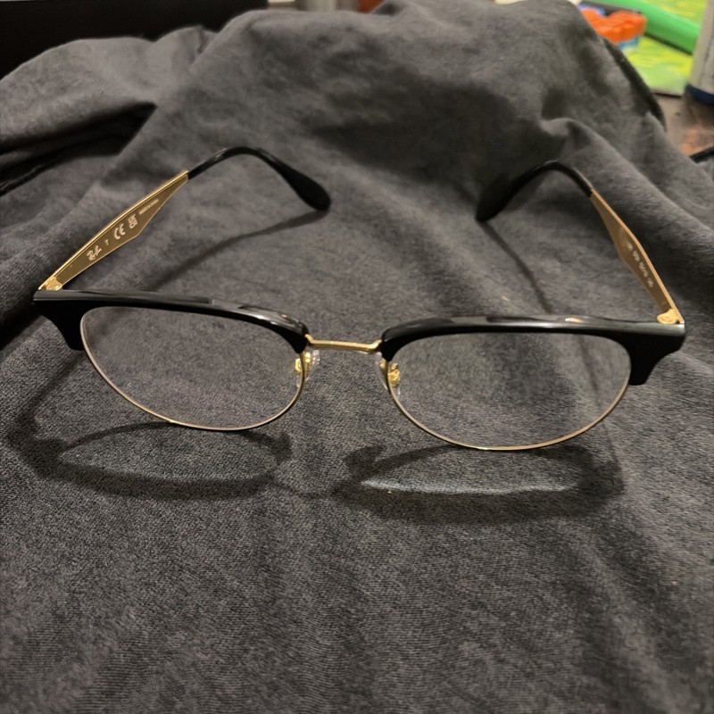 Ray-Ban Eyeglasses RB 6396 5784 Gold & Black Browline Frame 53-19 145