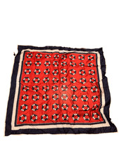 Beautiful RARE Vintage 75 RAYON 25 NYLON Nautical Theme Polyester Scarf 27" by