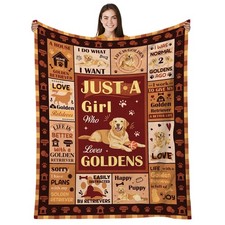 Golden Retriever Blanket Just A Girl Who Loves Goldens Gift Women 50x60 Inch
