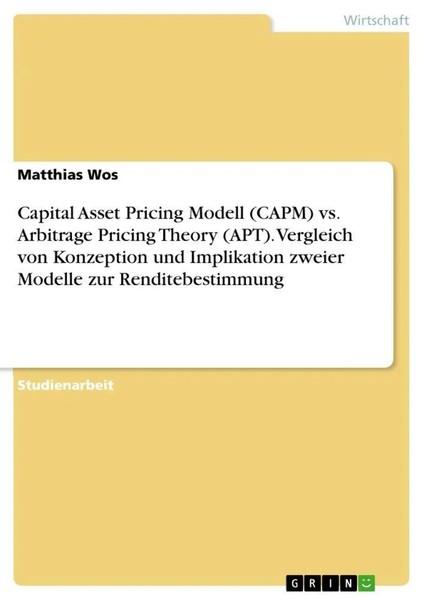 Matthias Wos | Capital Asset Pricing Modell (Capm) Vs. Arbitrage Pricing...-image
