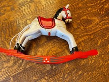 Vintage Mini Wood Rocking/Rearing Horse Primitive Hand Carved Toy 9 inch