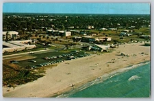 Postcard Ultra-Modern Beach Casino Venice FL Florida Gulf Of Mexico Aerial View