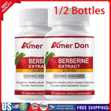 Berberine Supplement 1200mg - Heart Health Support High Absorption - 30/60 Caps