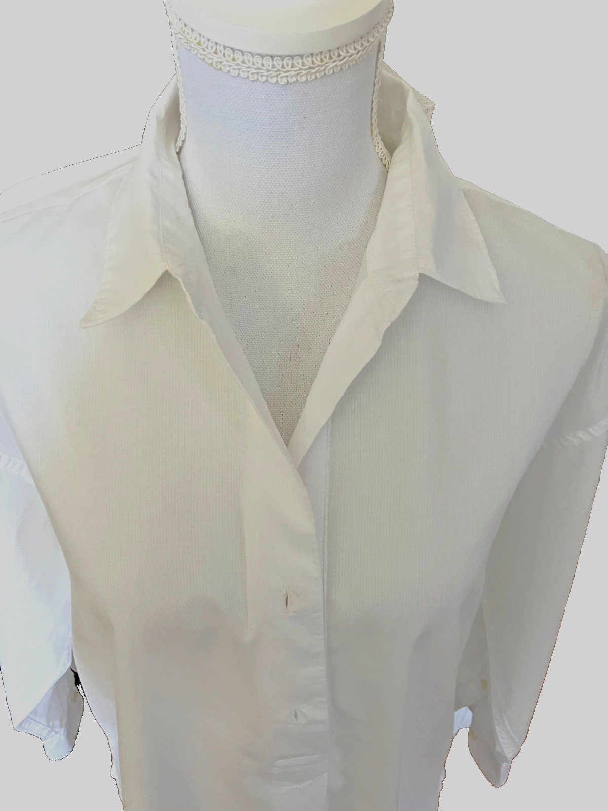 GAP White 3/4 Front  Button Wing Collared Long Po… - image 4