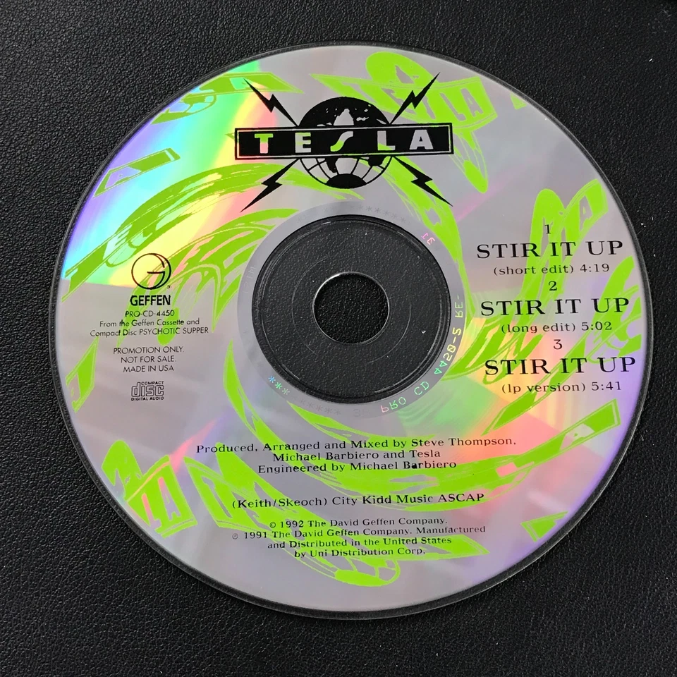 1992 Tesla-Stir It Up NM Promo Single CD Geffen Records VTG w/Orig. Sleeve WOW! Foto 2 de 4