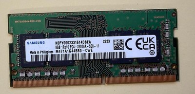 SAMSUNG 8GB 2枚 メモリ DDR4-3200 動作品 Samsung 8GB 1RX8 DDR4-3200 PC4-3200MHz 260pin Laptop SODIMM Memory