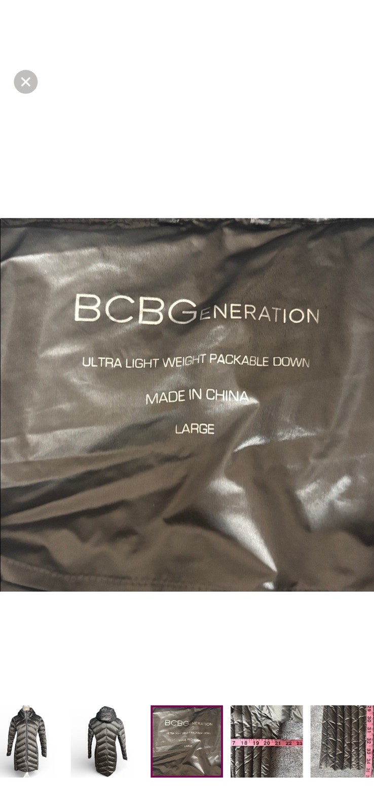 BCBGeneration Metallic Gray PufferLightweight Jac… - image 4