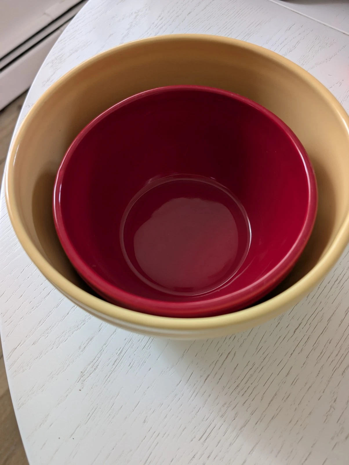 The Cellar Two-Piece Mixing Bowls Stoneware Yellow And Red