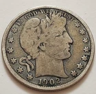 New Listing1902 Barber Half Dollar • 90% Silver • Circulated • As Shown • Solid Coin   X65