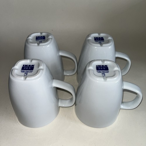 4 x IKEA SUSAN PRYKE 365+ WHITE CHINA SQUARED MUGS FOR TEA COFFEE ETC APPROX 8cm - Picture 7 of 7