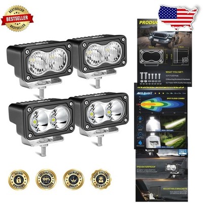 Mini 3'' LED Pods 4pc 80W CREE Spot Flood Offroad Lights Trucks