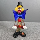 READ Murano Blown Glass Vetreria Pitau Colorful Fun Speckle Confetti Clown 7.75"