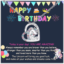 Lucky Unicorn Necklace to Girls, I Love You Gifts for Daughter Granddaughter Nie