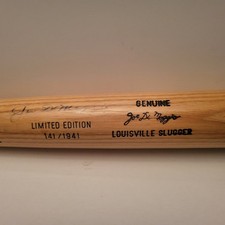 NY Yankees Joe DiMaggio Signed Louisville Slugger Bat - JSA Certified