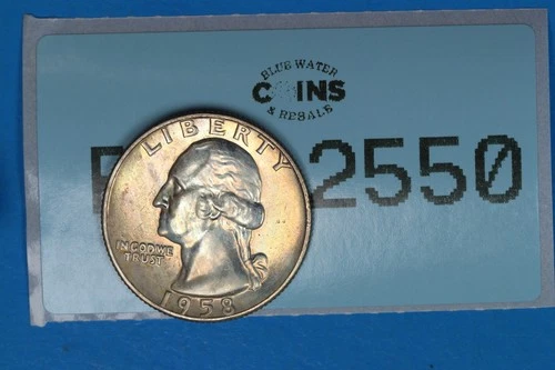 1958-D 25C WASHINGTON SILVER QUARTER DOLLAR BU RAW-2550