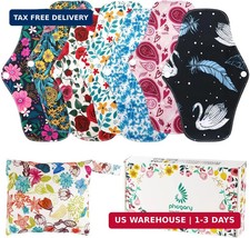 Bamboo Menstrual Pads Reusable Heavy Flow Pads with Wet Bag Cloth Pads for Women