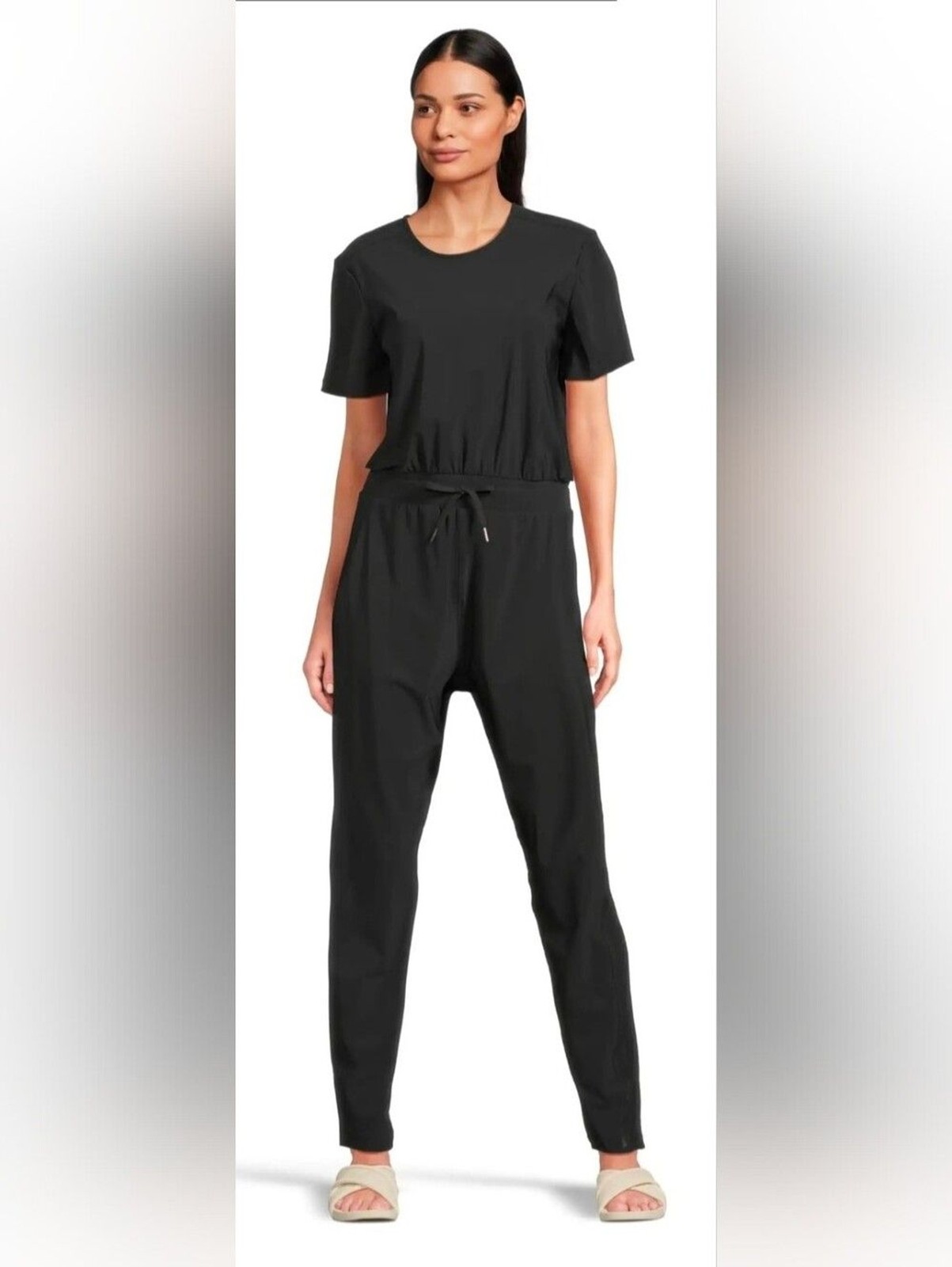 Sweaty Betty Black Drawstring Waist Jogger Jumpsuit