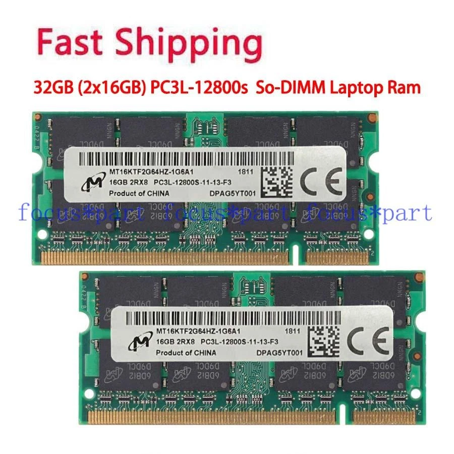 PC3-12800 (DDR3-1600) Computer Memory (RAM) 32 GB Total Capacity