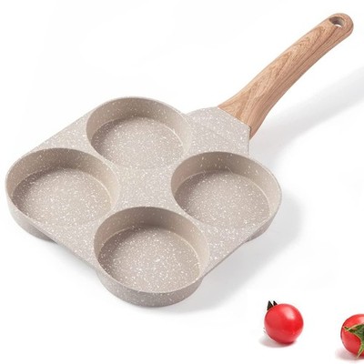 4 Hole Medical Stone Non-Stick Frying Pan Divided Egg Omelette Pancake Skillet