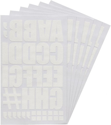 Iron on Transfer 2 Inch White Flock Letters 6 Sheets - White