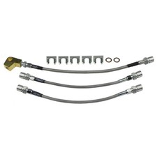 Stainless Braided Brake Hose Kit Drum 1973-76 Dodge Dart Plymouth Duster 3pc Stainless Braided Brake Hose Kit Drum 1973-76 Dodge Dart Plymouth Duster 3pc