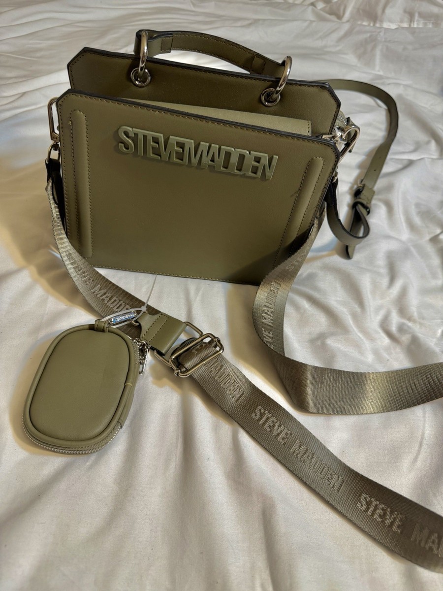 Steve Madden Olive Green Crossbody Bag with Adjustable Strap